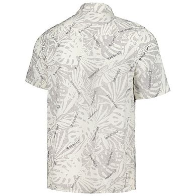 Men's Margaritaville Cream Cincinnati Bengals Sand Washed Monstera Print Party Button-Up Shirt