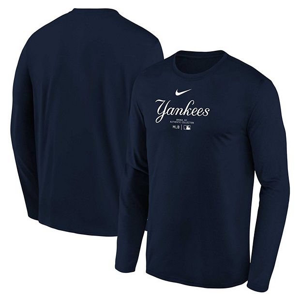 Youth Nike Navy New York Yankees Authentic Collection Long Sleeve Performance T Shirt