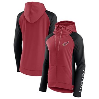 Women's Fanatics Branded Cardinal/Black Arizona Cardinals End Around Lightweight Raglan Full-Zip Hoodie Jacket