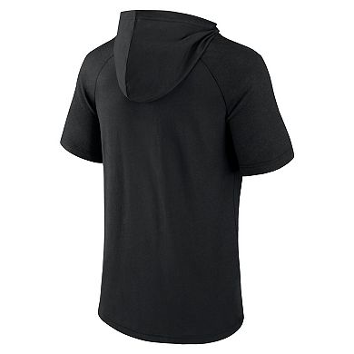 Men's Fanatics Branded Black Seattle Sounders FC Match Raglan Short Sleeve Pullover Hoodie