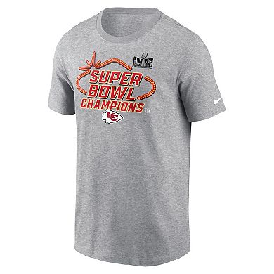 Men's Nike Heather Gray Kansas City Chiefs Super Bowl LVIII Champions Locker Room Trophy Collection Tall T-Shirt