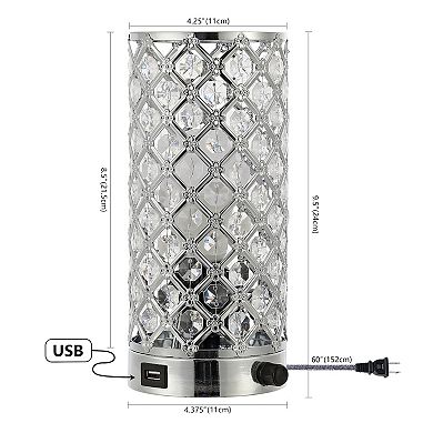 Lucie Mid Century Modern Iron/acrylic Led Mini Uplight Table Lamp