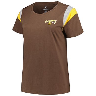 Women's Profile Brown San Diego Padres Plus Size Scoop Neck T-Shirt