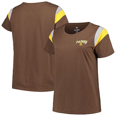 Women's Profile Brown San Diego Padres Plus Size Scoop Neck T-Shirt
