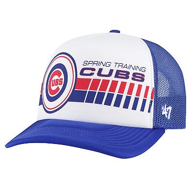 Men's '47  White/Royal Chicago Cubs 2024 Spring Training Foam Trucker Adjustable Hat