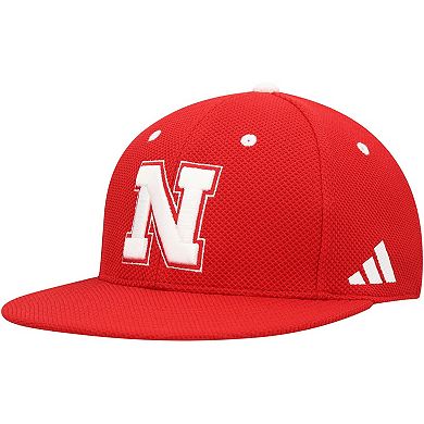 Men's adidas Scarlet Nebraska Huskers On-Field Baseball Fitted Hat