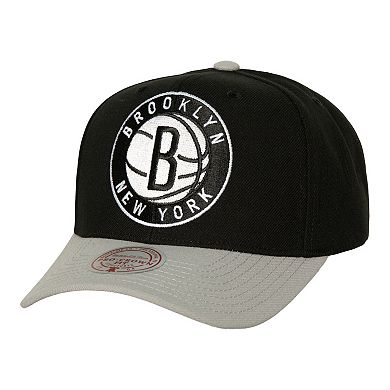Men's Mitchell & Ness Black/Gray Brooklyn Nets Soul XL Logo Pro Crown Snapback Hat