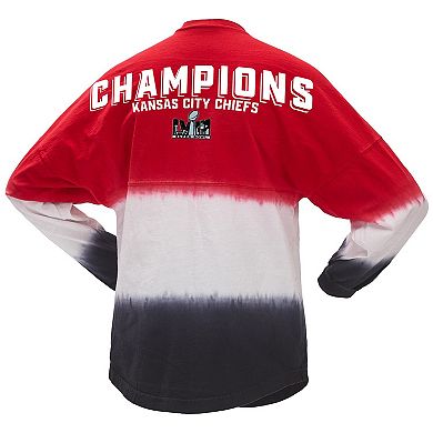 Women's Fanatics Branded  Red/White Kansas City Chiefs Super Bowl LVIII Champions Ombre Long Sleeve T-Shirt