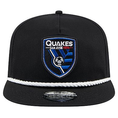 Men's New Era Black San Jose Earthquakes The Golfer Kickoff Collection Adjustable Hat
