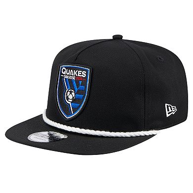 Men's New Era Black San Jose Earthquakes The Golfer Kickoff Collection Adjustable Hat
