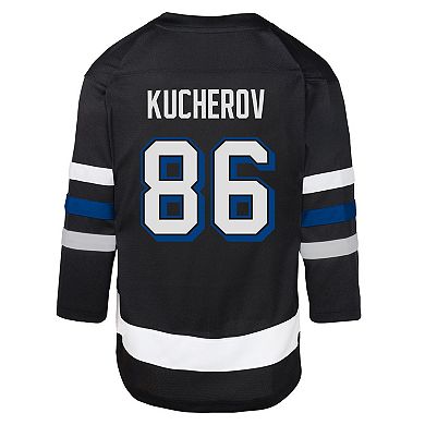 Youth Nikita Kucherov Black Tampa Bay Lightning Alternate Replica Player Jersey