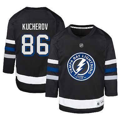 Youth Nikita Kucherov Black Tampa Bay Lightning Alternate Replica Player Jersey
