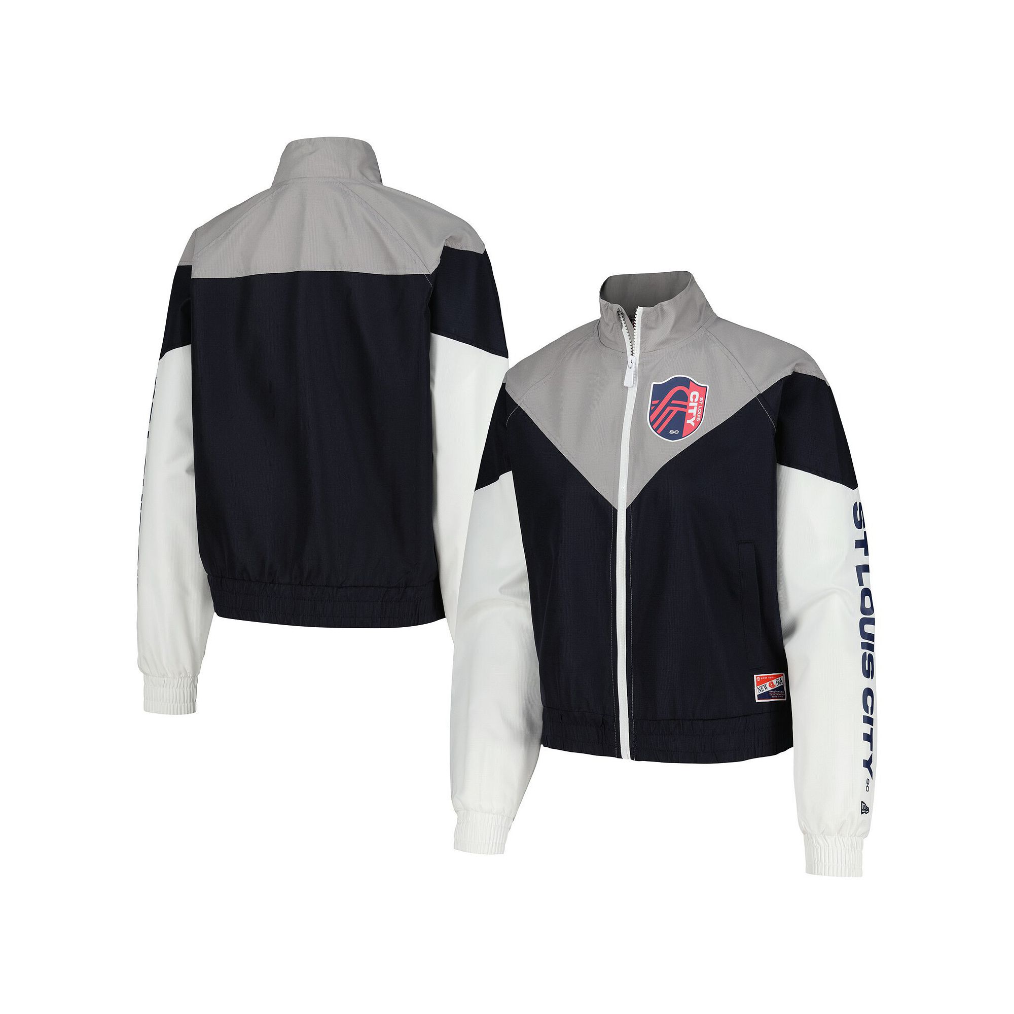 Womens 5th & Ocean by New Era Navy St. Louis City SC Cropped Full-Zip Wind