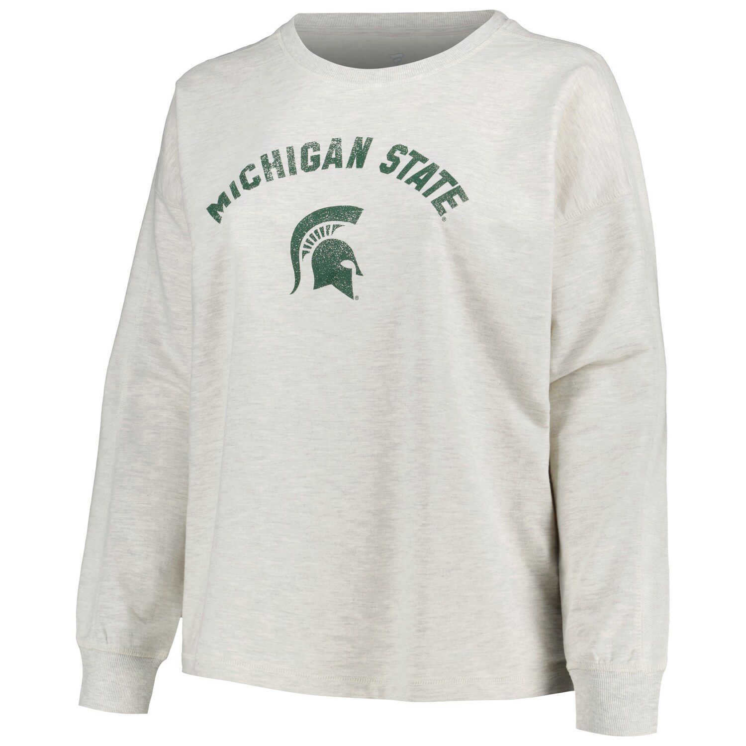 Michigan State Spartans Women's Burnout Pullover Sweatshirt - Oatmeal, Officially Licensed