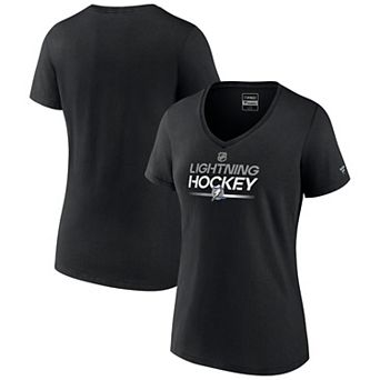 Women's Fanatics Branded Black Tampa Bay Lightning Alternate Wordmark V-Neck T-Shirt