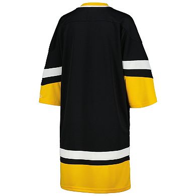 Women's Starter Black Pittsburgh Penguins Hurry-Up Offense Boxy V-Neck Half-Sleeve Sneaker Dress
