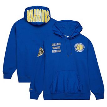 Men's Mitchell & Ness Royal Golden State Warriors Team OG 2.0 Vintage Logo Fleece Pullover Hoodie
