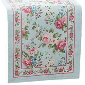Vintage Floral Garden Table Runner, 13"x70"