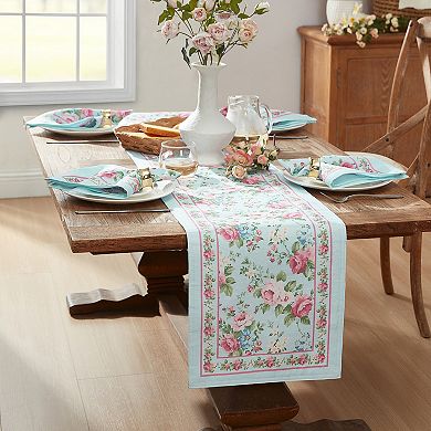 Vintage Floral Garden Table Runner, 13"x70"