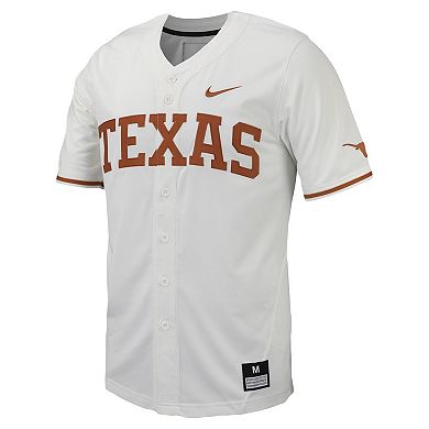 Men's Nike White Texas Longhorns Replica Full-Button Baseball Jersey