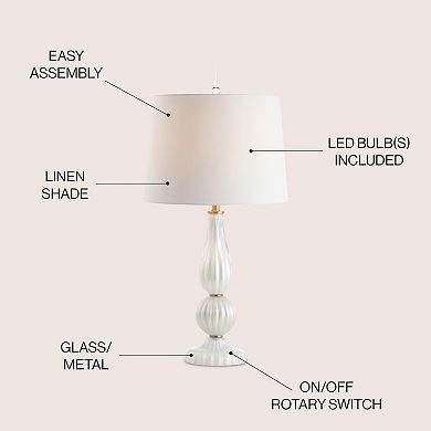 Maddie Glassmetal Led Table Lamp