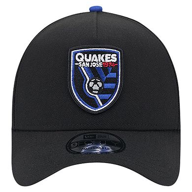 Men's New Era Black San Jose Earthquakes 2024 Kick Off Collection 9FORTY A-Frame Adjustable Hat
