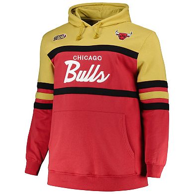 Men's Mitchell & Ness Red Chicago Bulls Big & Tall Hardwood Classics Head Coach Pullover Hoodie