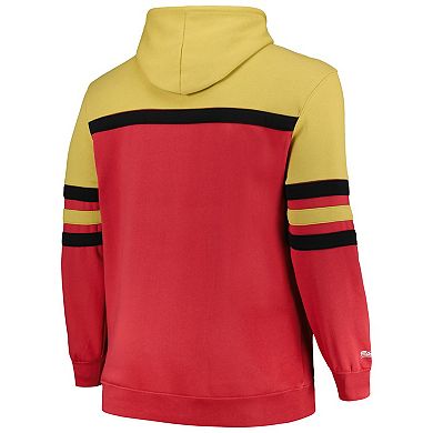 Men's Mitchell & Ness Red Chicago Bulls Big & Tall Hardwood Classics Head Coach Pullover Hoodie