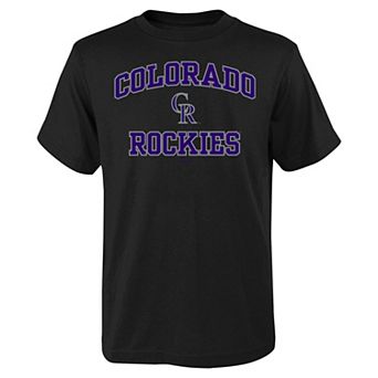 Youth Black Colorado Rockies Heart & Soul T-Shirt