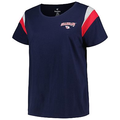 Women's Profile Navy Cleveland Guardians Plus Size Scoop Neck T-Shirt