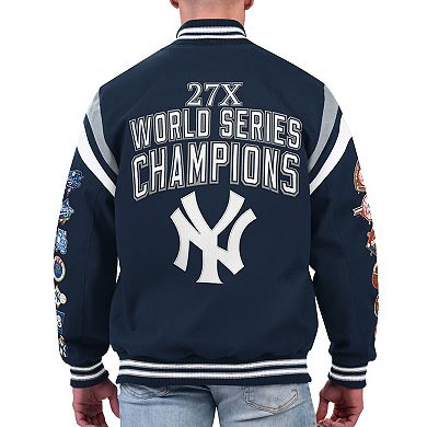 Men's G-III Sports by Carl Banks Navy New York Yankees Quick Full-Snap Varsity Jacket
