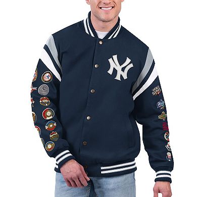 Men's G-III Sports by Carl Banks Navy New York Yankees Quick Full-Snap Varsity Jacket
