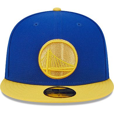 Men's New Era Royal/Gold Golden State Warriors Gameday Gold Pop Stars 59FIFTY Fitted Hat
