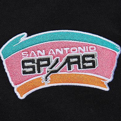 Men's Mitchell & Ness Black San Antonio Spurs  Team OG 2.0 Vintage Logo Fleece Pullover Hoodie