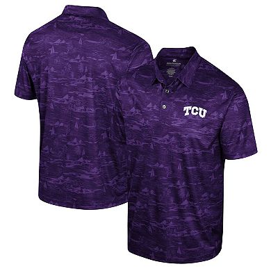 Men's Colosseum Purple TCU Horned Frogs Daly Print Polo