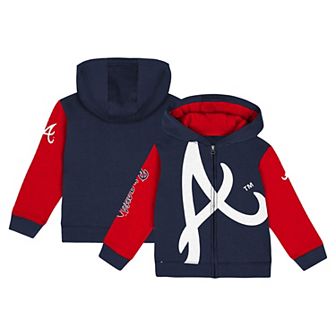 Infant Fanatics Branded Navy Atlanta Braves Post Card Full-Zip Hoodie Jacket
