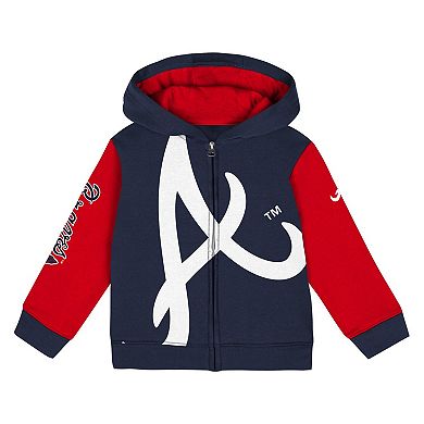 Infant Fanatics Branded Navy Atlanta Braves Post Card Full-Zip Hoodie Jacket