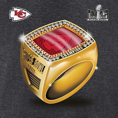 Men's Fanatics Branded Heather Charcoal Kansas City Chiefs Super Bowl LVIII Champions Ring Season T-Shirt
