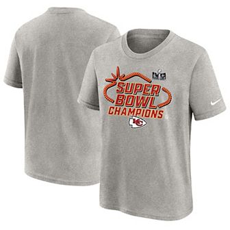 Youth Nike Gray Kansas City Chiefs Super Bowl LVIII Champions Locker Room Trophy Collection T-Shirt