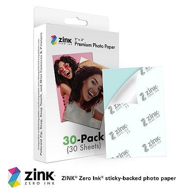 Zink Photo Paper 2x3"(30 Pack) Compatible W/polaroid Snap, Snap Touch, Zip & Mint Cameras & Printers