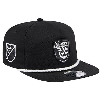 Men's New Era Black San Jose Earthquakes 2024 Kick Off Collection Golfer Snapback Hat