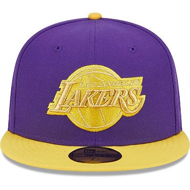 Men's New Era Purple/Gold Los Angeles Lakers Gameday Gold Pop Stars 59FIFTY Fitted Hat