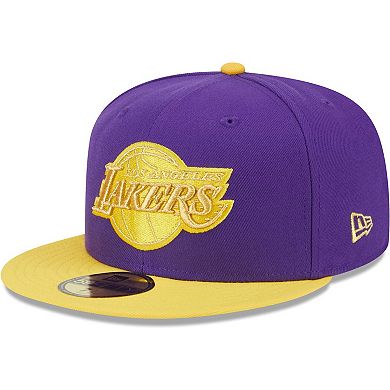 Men's New Era Purple/Gold Los Angeles Lakers Gameday Gold Pop Stars 59FIFTY Fitted Hat