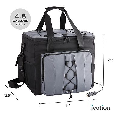 Ivation Electric Cooler Bag, 18 L Portable Thermoelectric 12 Volt Cooler With Shoulder Strap