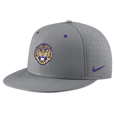 Men's Nike Gray LSU Tigers USA Side Patch True AeroBill Performance ...