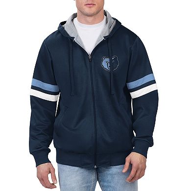 Men's G-III Sports by Carl Banks Navy Memphis Grizzlies Contender Full-Zip Hoodie Jacket
