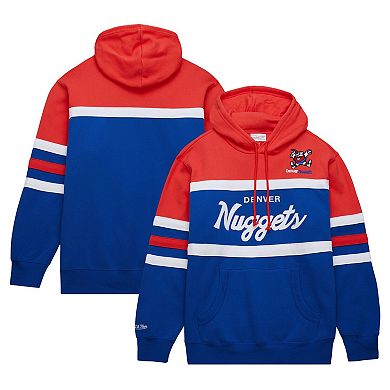 Men's Mitchell & Ness Royal/Red Denver Nuggets Head Coach Pullover Hoodie