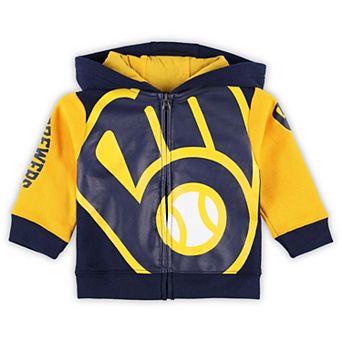 Infant Fanatics Branded Navy Milwaukee Brewers Post Card Full-Zip Hoodie Jacket