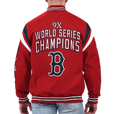 Men's G-III Sports by Carl Banks Red Boston Red Sox Quick Full-Snap Varsity Jacket