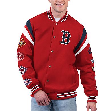 Men's G-III Sports by Carl Banks Red Boston Red Sox Quick Full-Snap Varsity Jacket